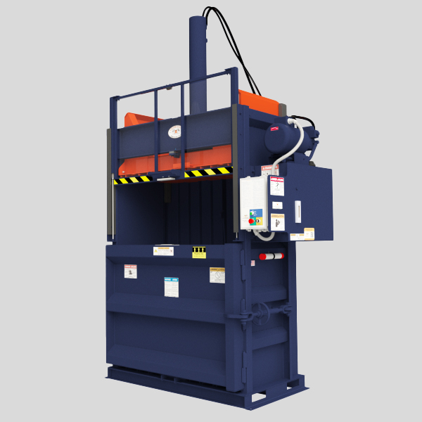 Trash Compactors Broward County Cardboard balers for South Florida businesses: a vertical baler with finished cardboard bales